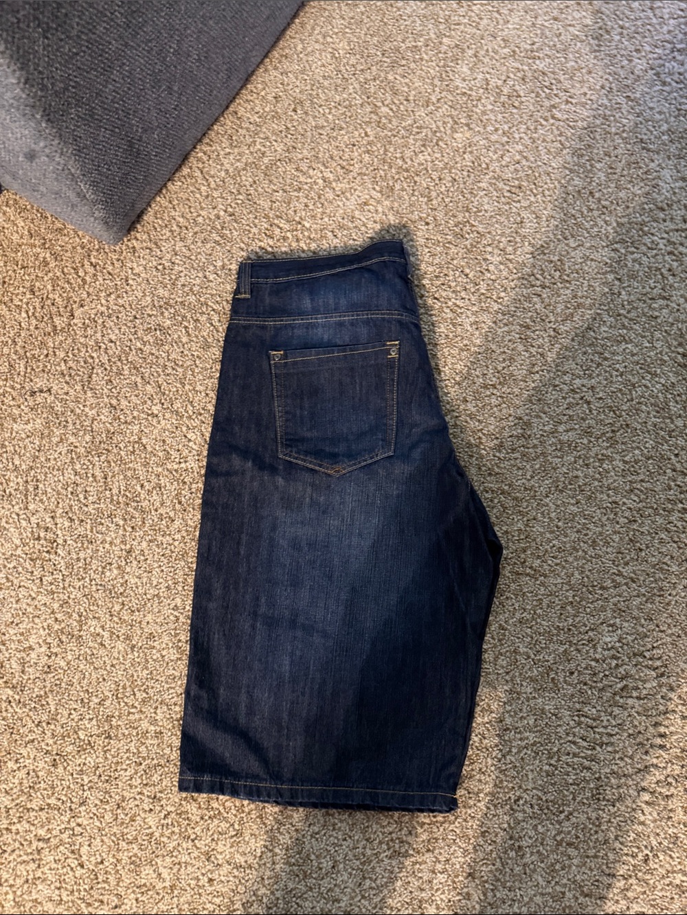Rocawear Dark Blue Denim Shorts with Contrast Stitching - Picture 6 of 6